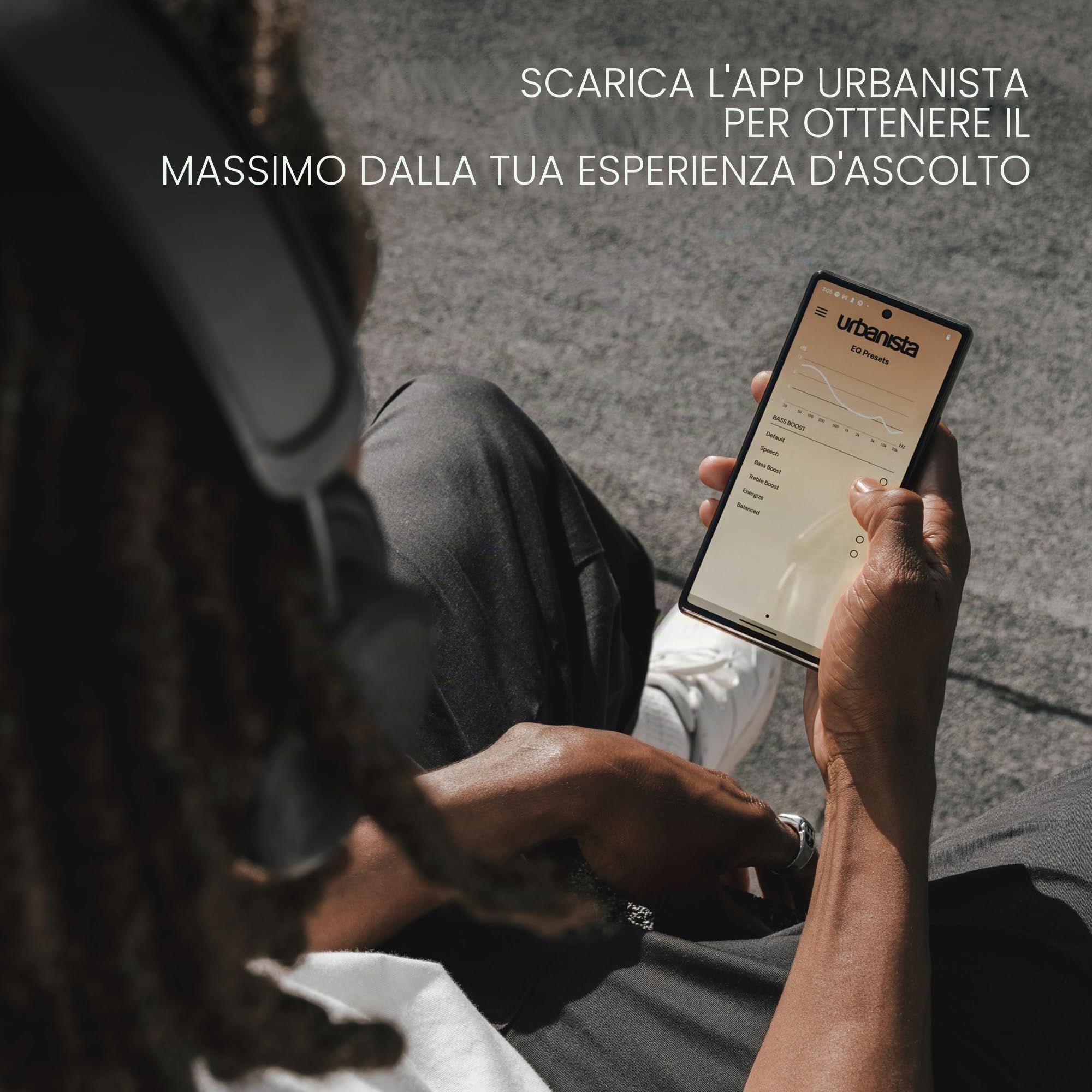 Urbanista Los Angeles Cuffie ad energia solare con cancellazione attiva del rumore con tempo di gioco infinito, Powerfoyle Autocaricante Wireless Cuffie Over Ear Bluetooth 5.0, Deserto Grigio