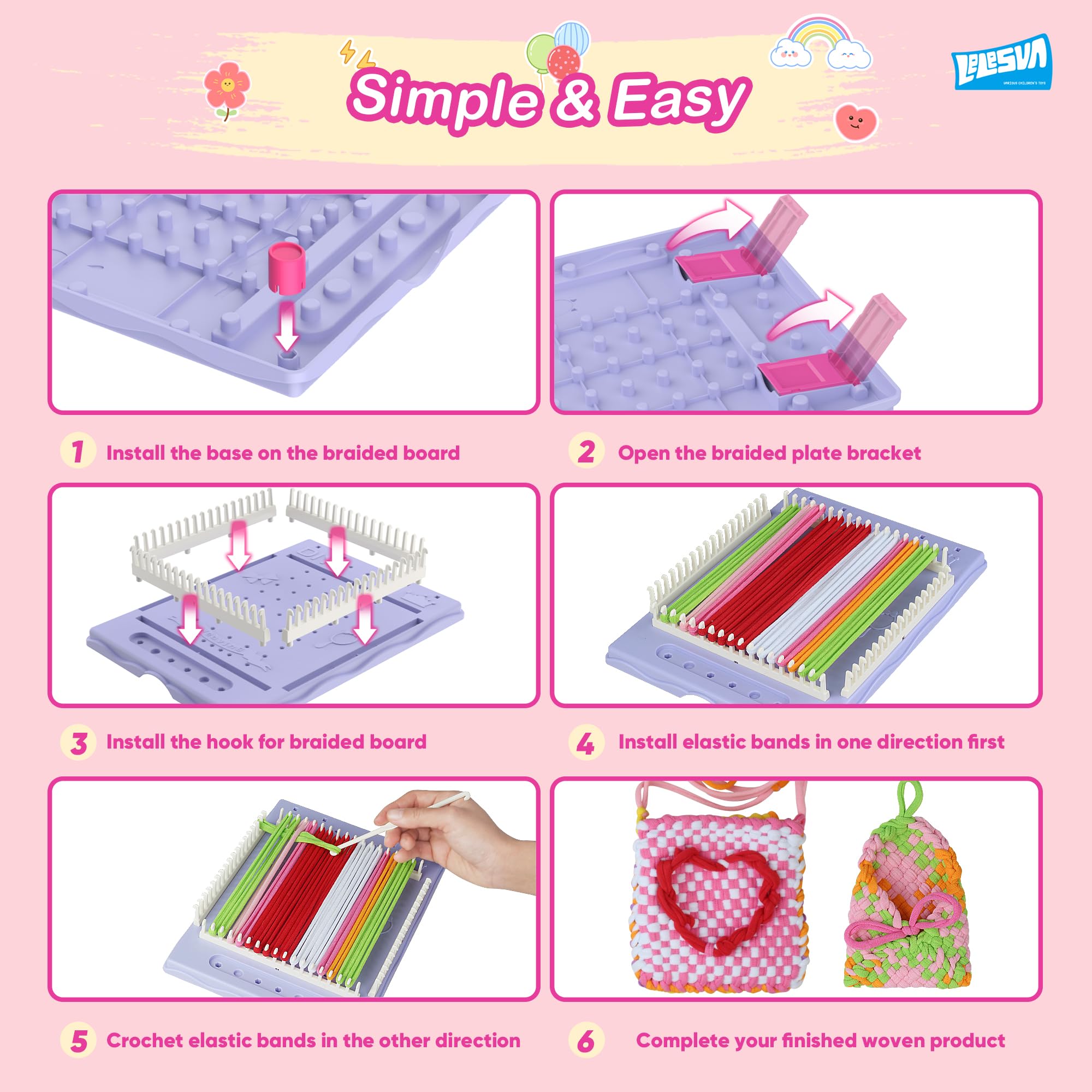 3-in-1 400Pcs+ Weaving Loom Kit,Friendship Bracelet Making Kit,Portable Make Bracelets Toys with Storage Box,DIY Arts and Crafts Loops for Adults Gifts for Kids Ages 5 6 7 8-12 13 - Image 2