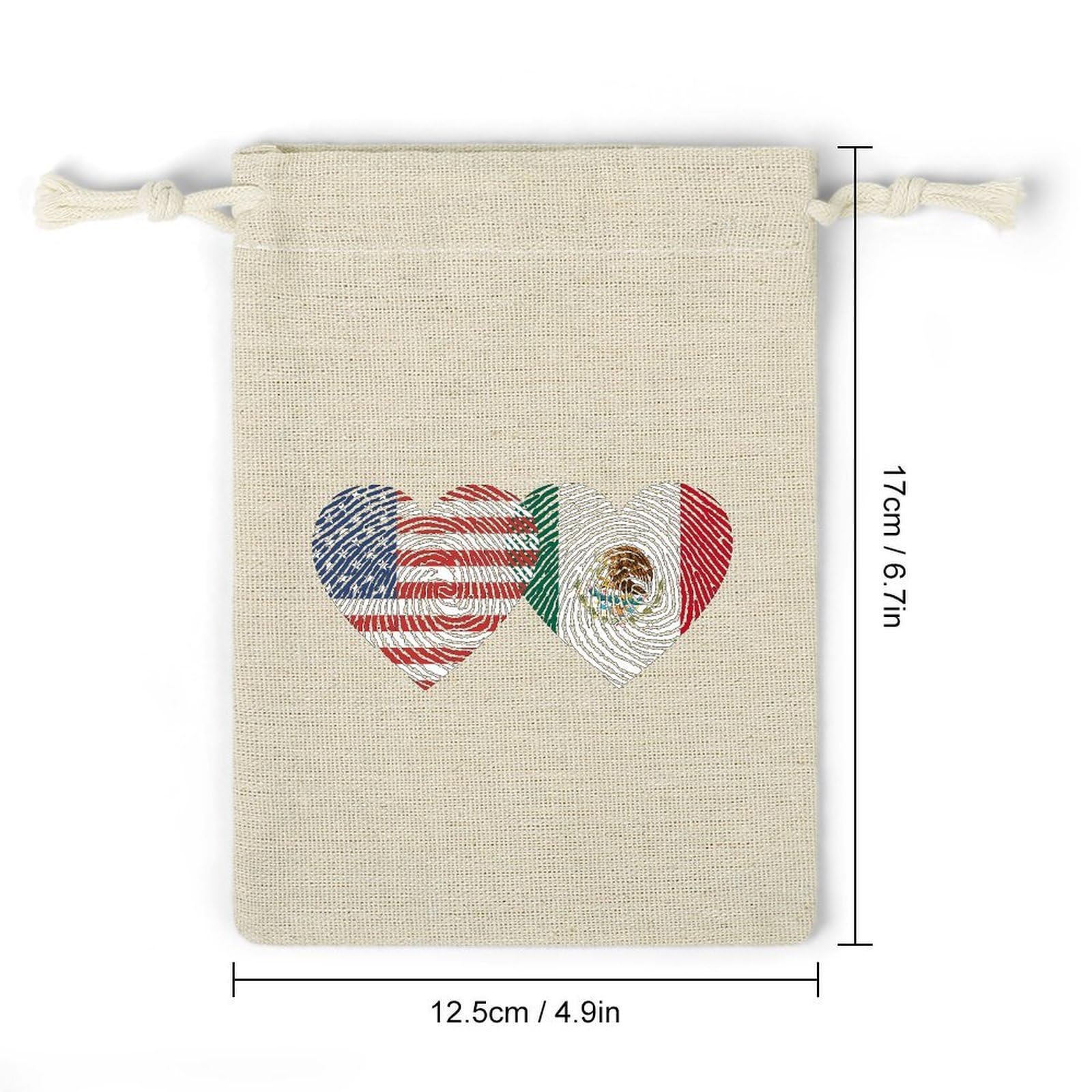 U.S.A. Flag Mexican DNA Mexico 8 Pack Small Gift Bags Cotton And Linen Drawstring Pockets Sachet Bag for Party Home Supplies