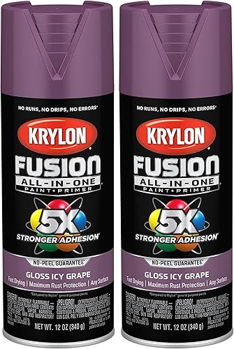 Vista 69 de Krylon Fusion All-In-One K02705007- Pintura en aerosol para uso en interiores y exteriores, transparente brillante, 12 onzas (paquete de 2)