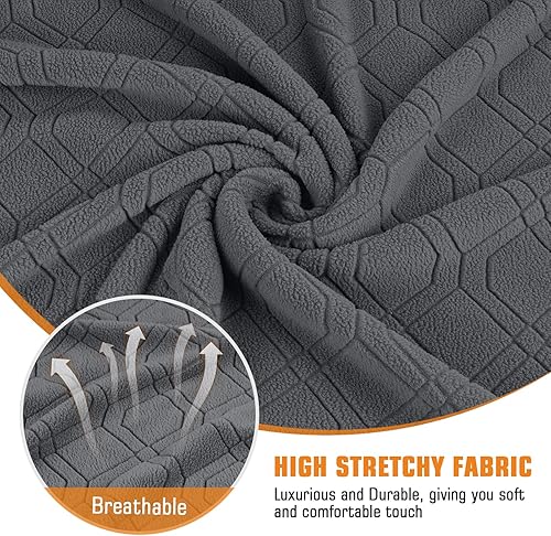 Miniatura 4 de Vansofy - Funda para sofá reclinable, 2 piezas de funda elástica para sofá reclinable con bolsillos, funda para sofá de dos plazas, protector de