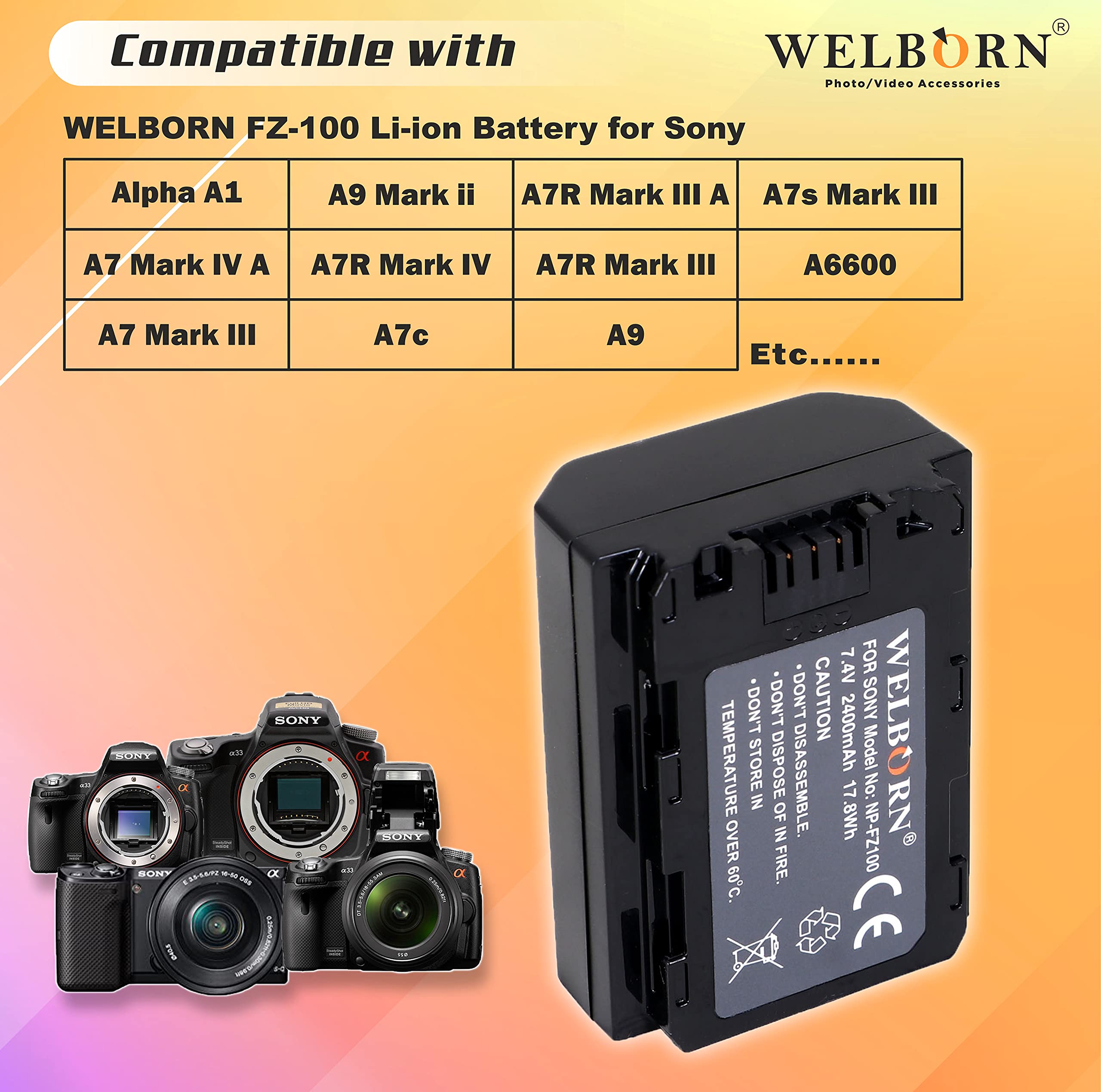 Sony A7 + lens + 3 batteries