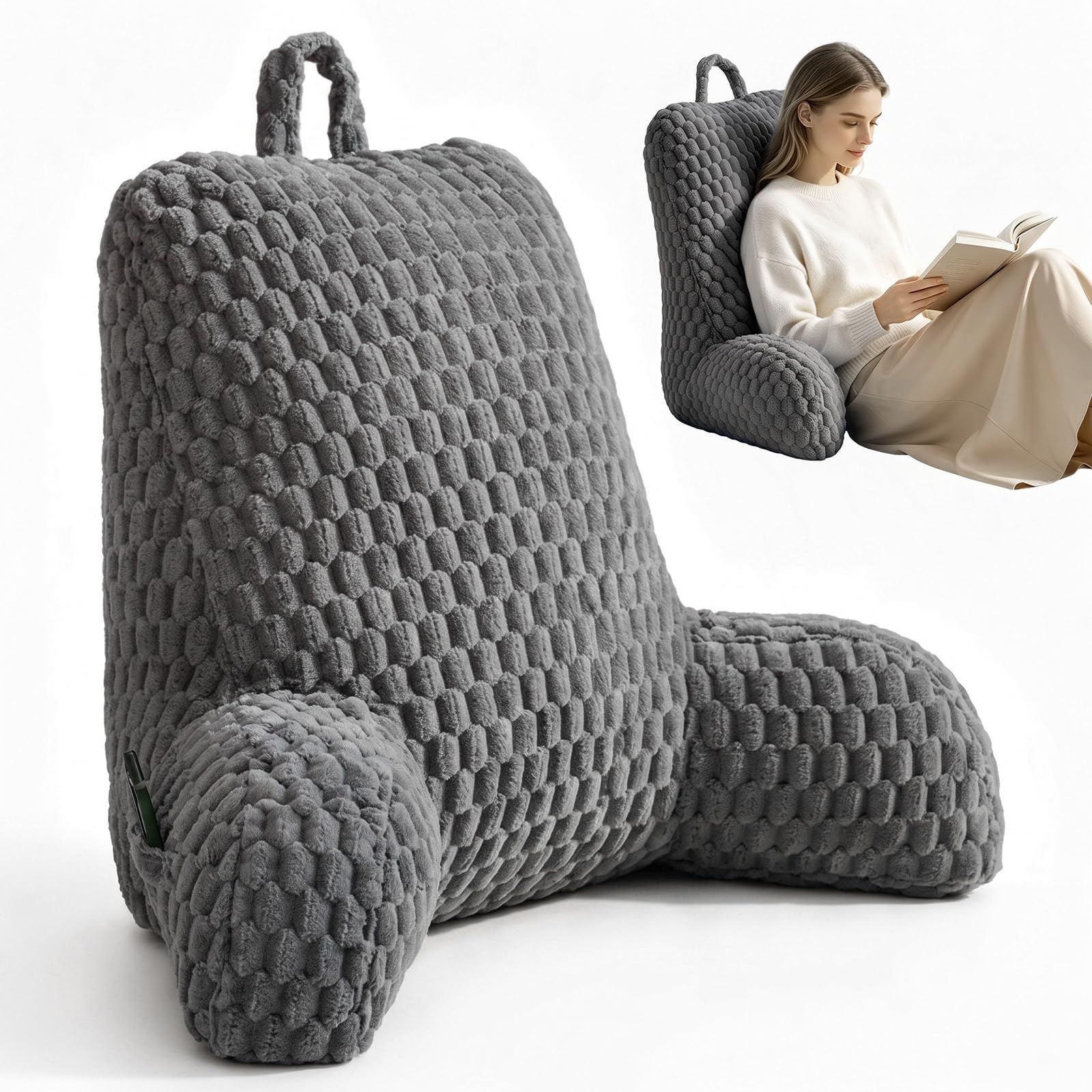Lesekissen für Bett und Sofa, Rückenstützkissen mit Rückenlehne