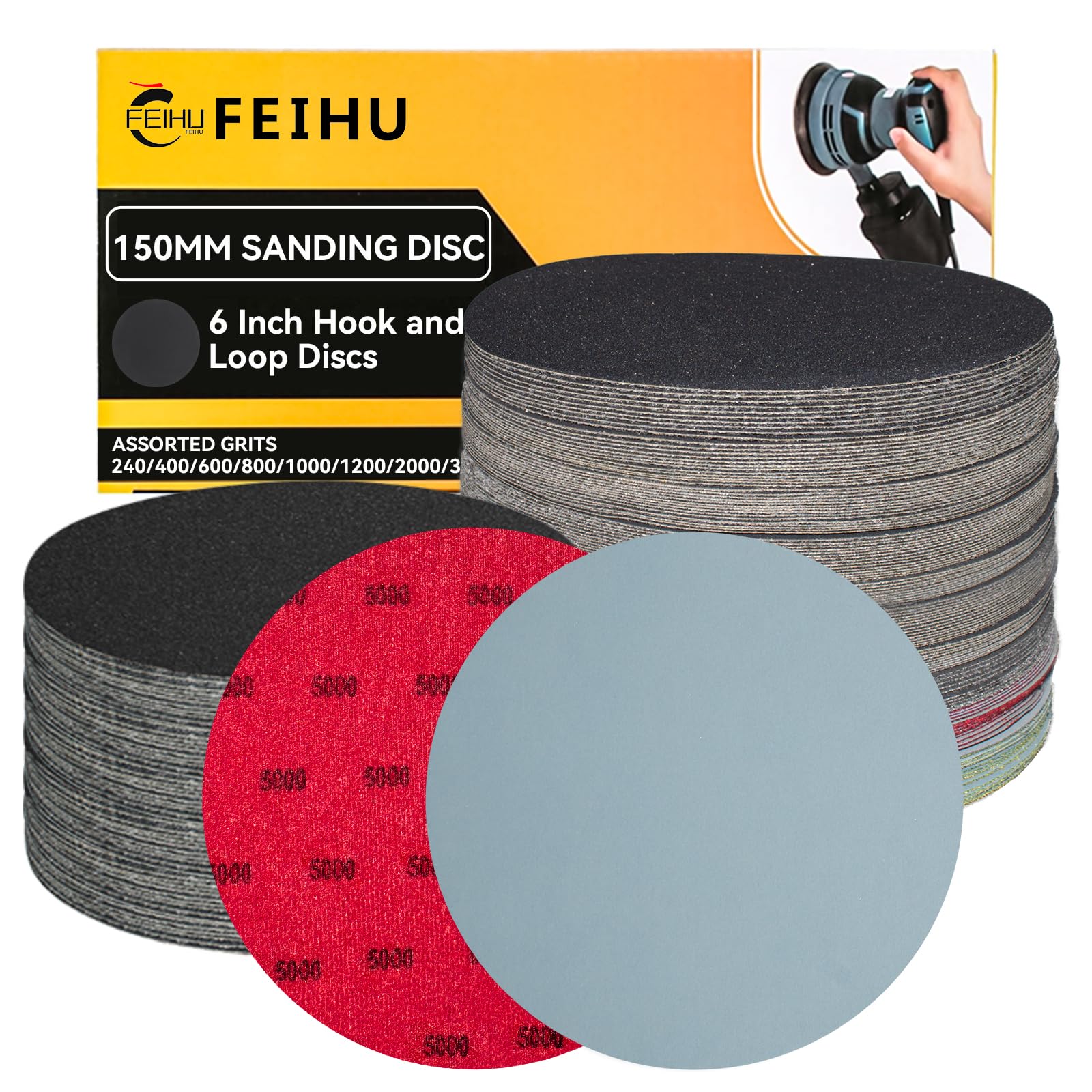 FEIHU 20PCS 5000 Grits Sanding Discs 150mm
