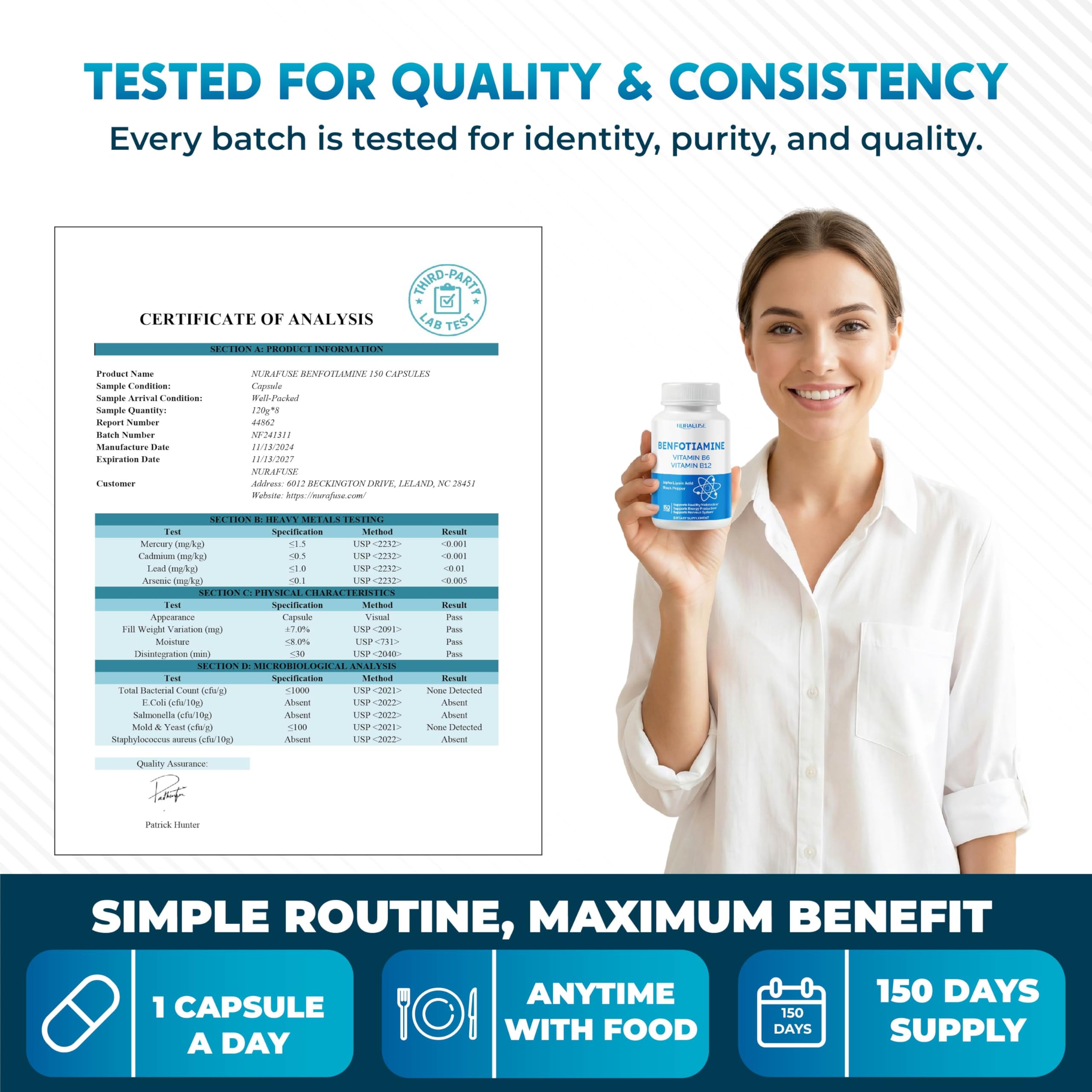 Benfotiamine 6-in-1 Complex for Metabolic Wellness, 150 Capsules — Amazon image 7