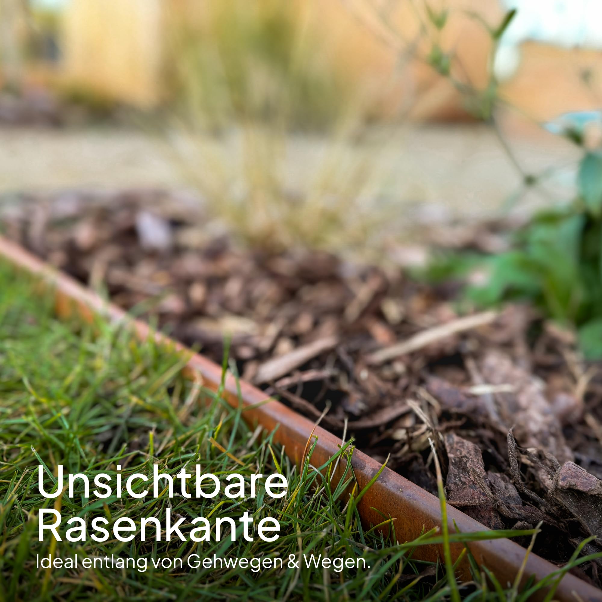UNIGARDIA Rasenkante aus Cortenstahl, 8 m (8 Stück) - 1 cm breiter Rand - Robuste Metall-Beetkante 20 cm hoch für Wege & Beete - vorgerostete Beetbegrenzung für gerade Linien