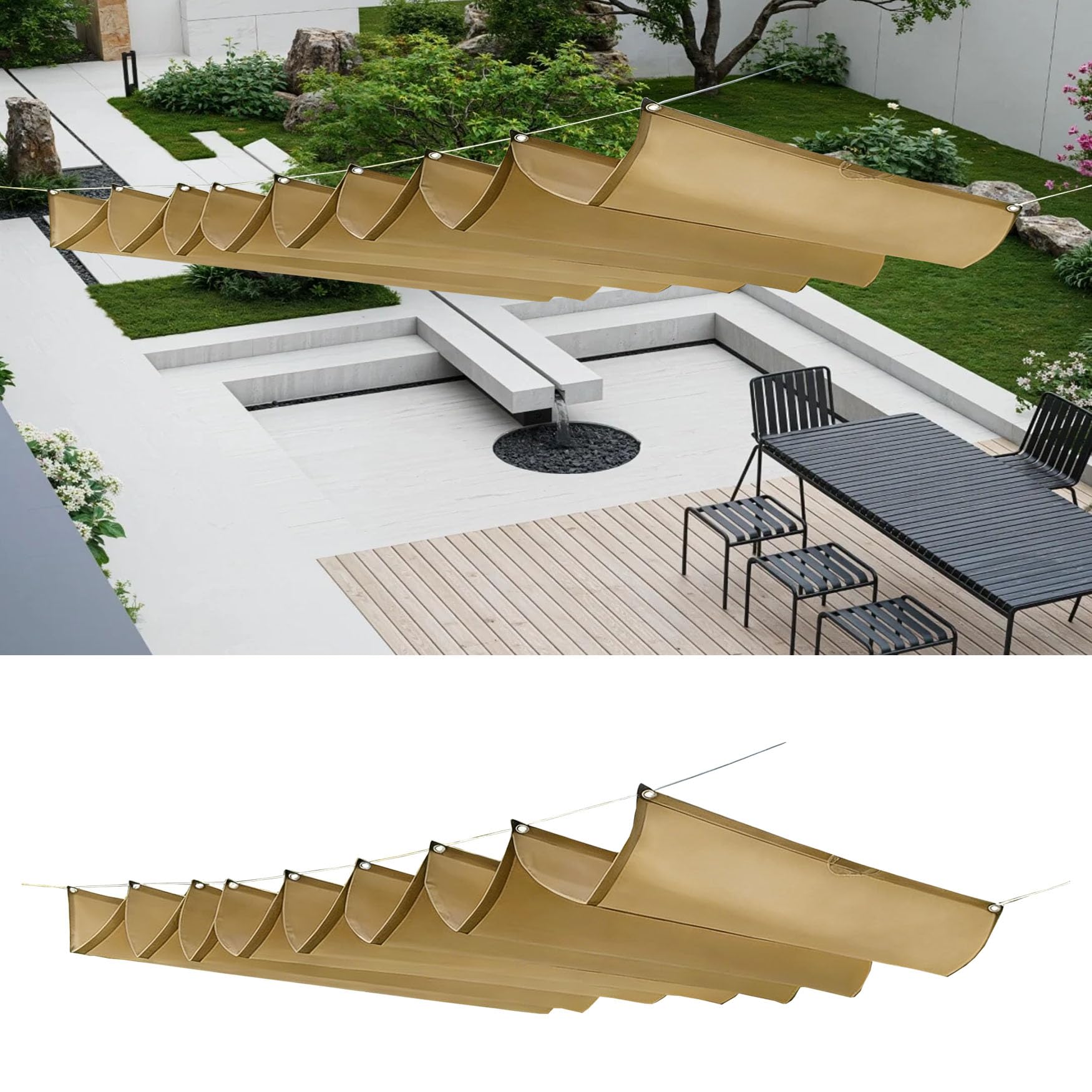 Voile d'ombrage rétractable protection solaire imperméable pour extérieur