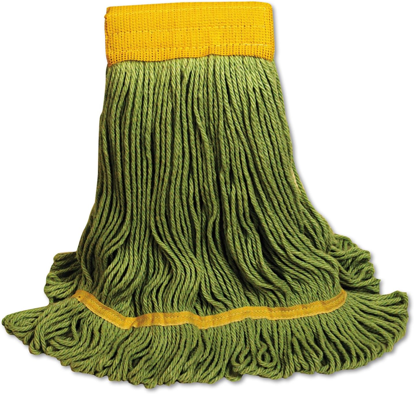 Boardwalk 1200XL EcoMop Looped-End Mop Head, Recycled Fibers, Extra Large Size, Green