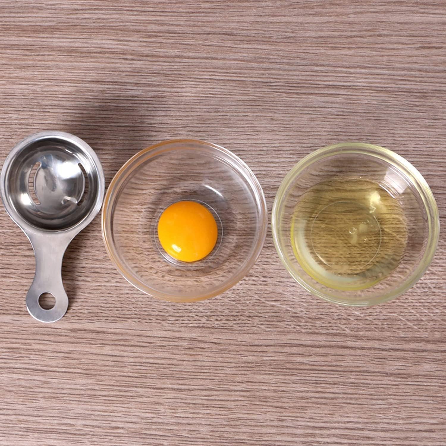 Radhehul 1pcs Egg Separator Extractor Stainless Steel Egg White Separator and Egg Yolk Separator Egg Divider Egg Strainer Filter Spoon Kitchen Baking Tools (Pack of 1) 4