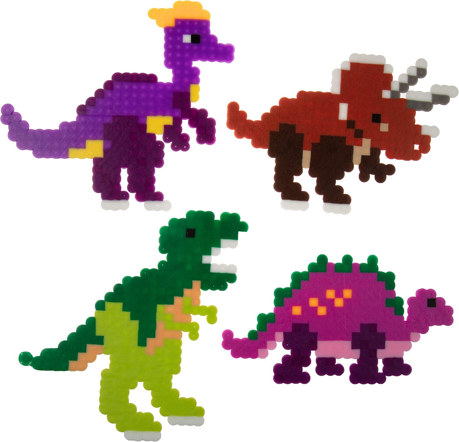 Buy 8 000pc Diy Complete Fuse Bead Kit W Carrying Case Dinosaurs 18 Colors 8 Unique Templates 4 Peg Boards Tweezers Ironing Paper Works W Perler Beads Pixel Art Color