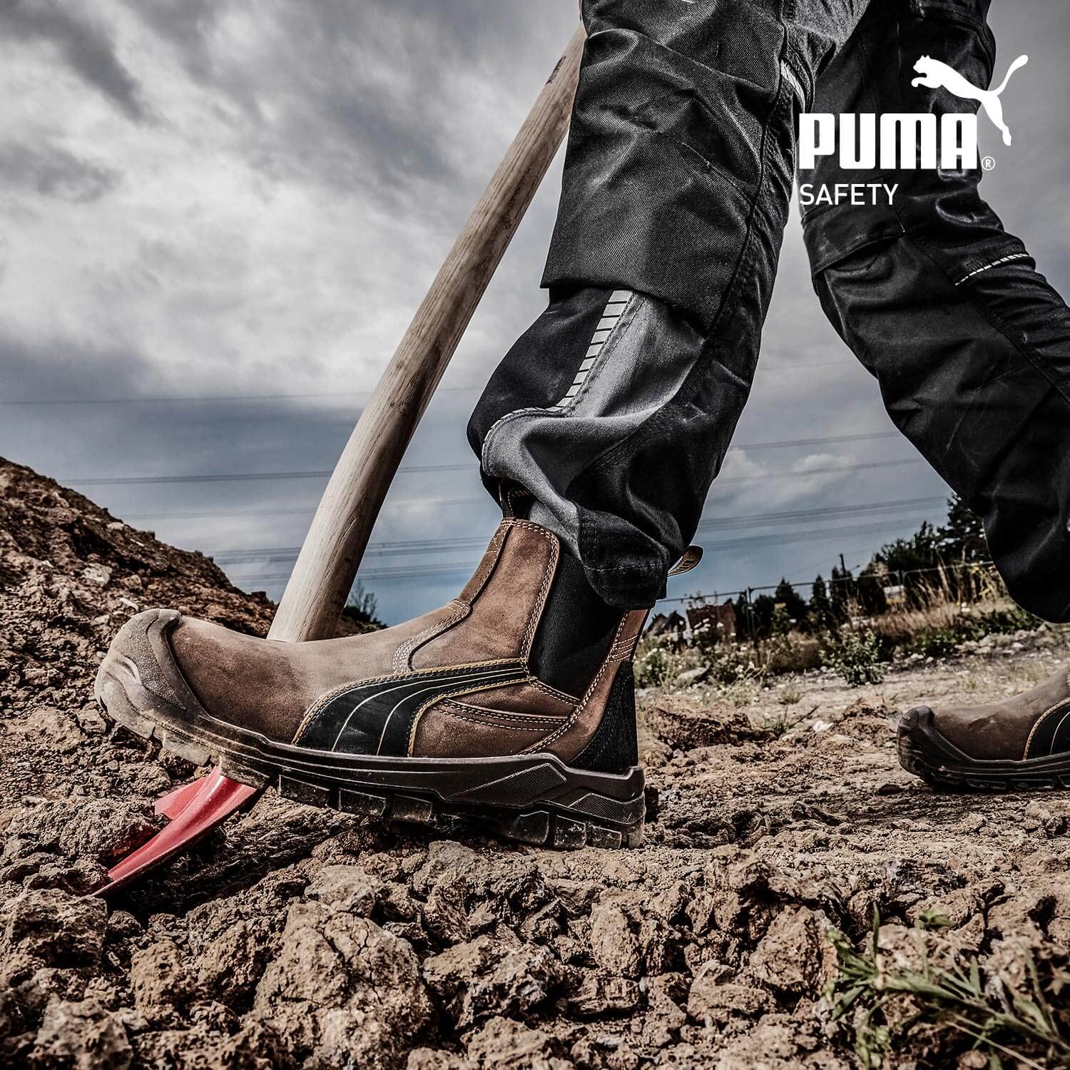 PUMA Safety Arbeitsstiefel Herren S3 TANAMI MID – Robuste Slip-On Stiefel aus Leder mit Schutzkappe – Wasserdicht & rutschhemmend für Arbeit & Outdoor