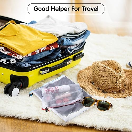 Miniatura 5 de Frienda 20 bolsas reutilizables de malla para almacenamiento de juguetes, con cordón, lavables, organización, 5, grandes, 8, medianas, 7, pequeñas,