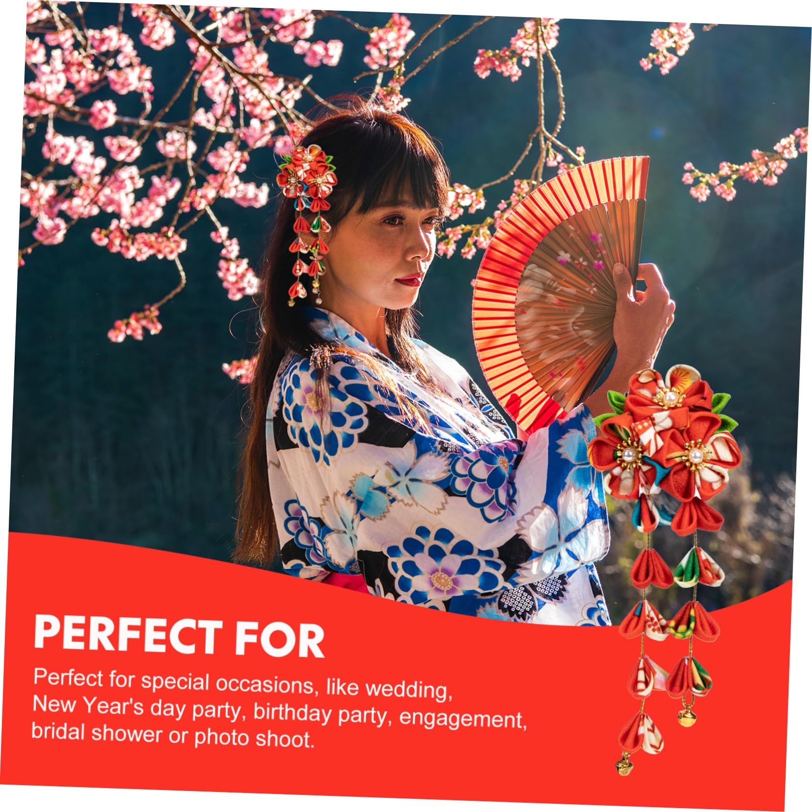 Healeved 8stücke Japanische Haarschmuck Mit Blüten-fächer-haarspangen Elegantes Accessoire Für Frauen Für Hochzeiten Fotoshootings Und Besondere Anlässe