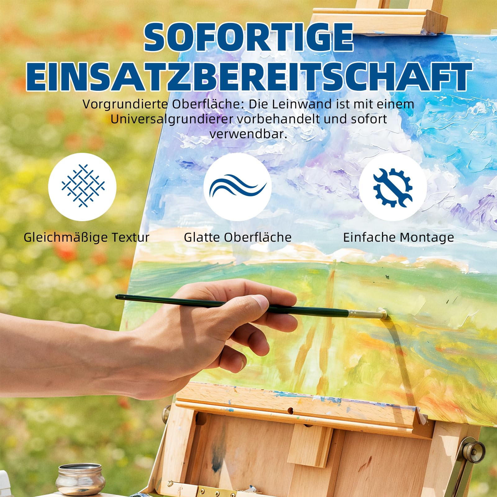 Leinwandrolle aus Reiner Baumwolle, 280 g/m², schwere Leinwand für hochauflösenden Farbdruck, geeignet für Acryl-, Öl- und Tintenstrahlmalerei. (76 cm * 10 m)