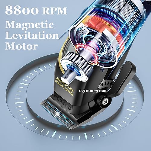 Miniatura 2 de KEMEI 2373 - Cortadora de pelo profesional para hombres, cortadora de pelo inalámbrica con motor de levitación magnética de 8800 RPM, kit de corte