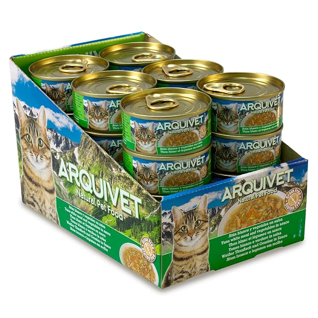 ARQUIVET - Latas súper Premium de atún Blanco con Verduras en Salsa para Gatos