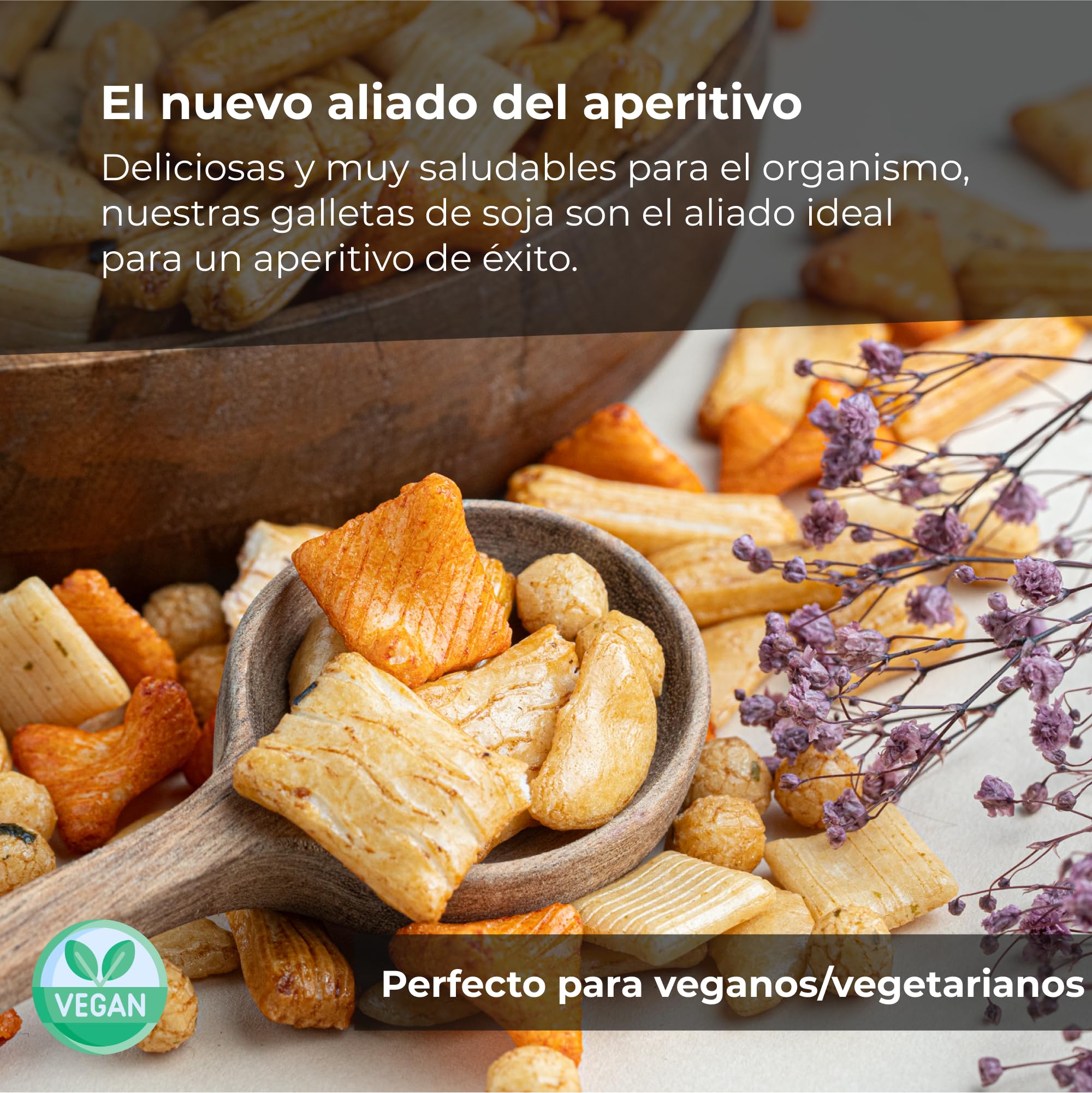 Mezcla de Aperitivo de Galletas de Arroz Geisha 1 kg | Sabor Vietnamita y Japonés con un toque a Sal, Paprika y Soja | Un Snack Asiático Variado, Crocante y Tostado | Dorimed