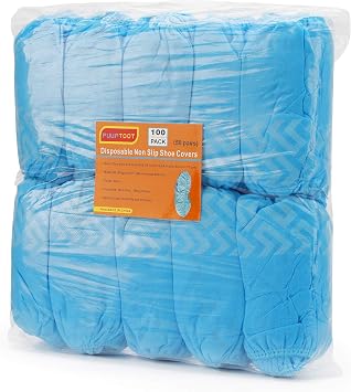 Disposable Shoe Cover - 100 Pack 50 Pairs, Non Woven Fabric Waterproof Non-slip Boot Cover for Indoor Outdoor