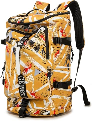 FUNYAGO Waterproof Gym Duffle Bag with Laptop Compartment, 40L Capacity, Suitable for Hiking, Travel, and Outdoor Activities