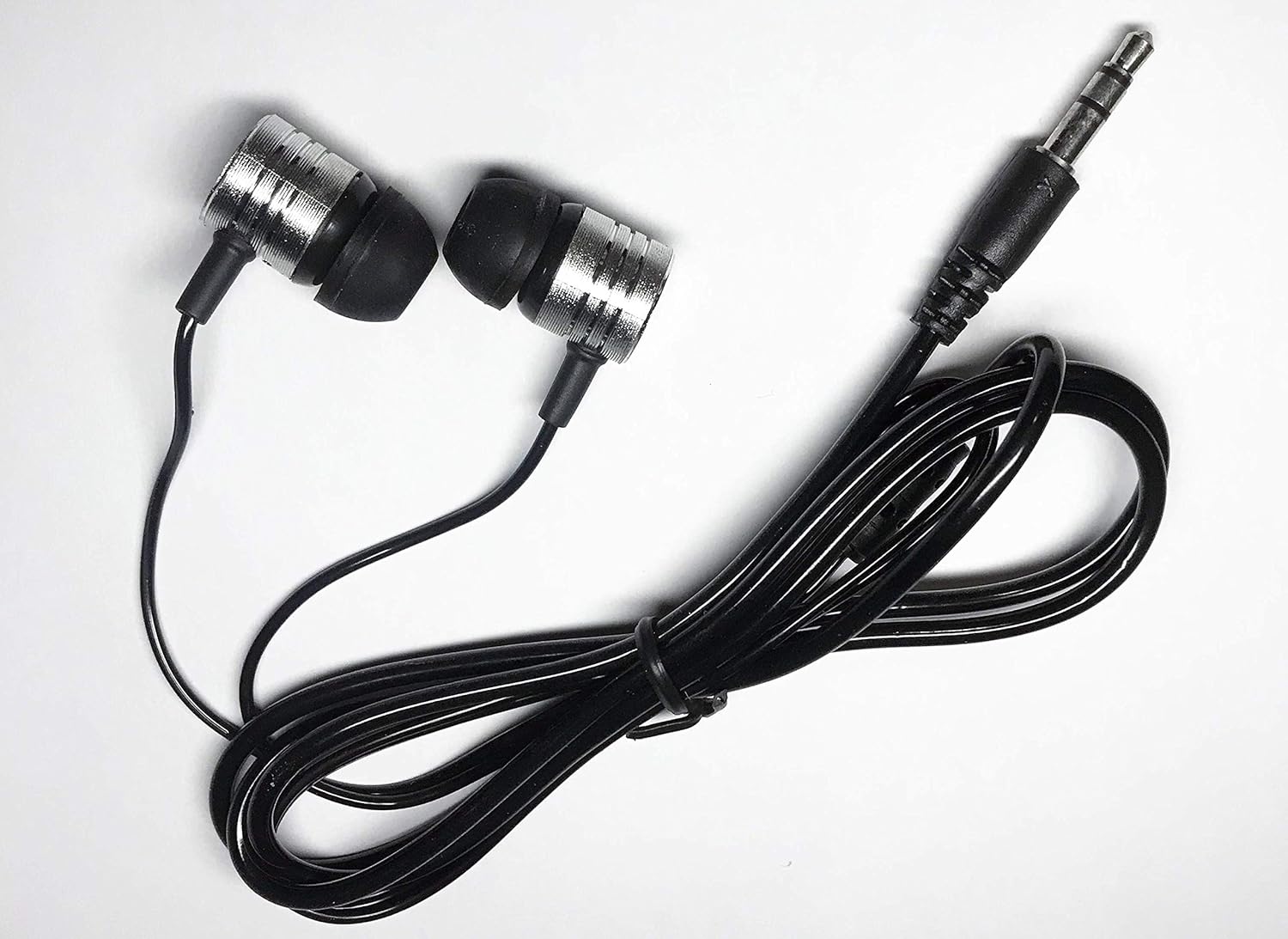 LowCostEarbuds 50 Pack Black/Silver 3.5mm in Ear Earbuds/Headphones/Earphones