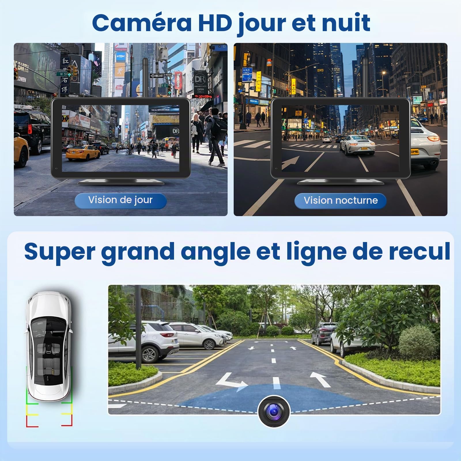 Hikity Caméra Recul sans Fil 1 Caméra IP68 Écran IPS 7"
