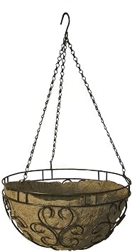 Panacea Products Cameo Series 14-Inch Hanging Basket, Cameo Brown