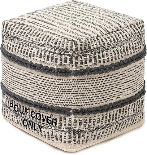 Miniatura 12 de REDEARTH · Puf otomano sin rellenos, con textura, cubo de almacenamiento, puf, reposapiés para sala de estar, dormitorio, guardería, habitación de
