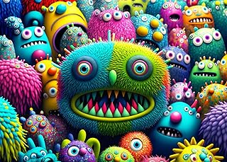 HUADADA 1000 Piece Puzzles for Adults - Colourful Creatures - Jigsaw Puzzles for Adults and Kids 1000 Piece Educational Games Colorful Puzzles for Home Decoration(Cartoon Puzzles 1000 Pieces)