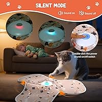 Vista 3 de Interactive Cat Toys for Indoor Cats Adult with Feather Tail Switchable Mouse Sounds, Kitten Enrichment Toys for Hunting Self Play, Automatic