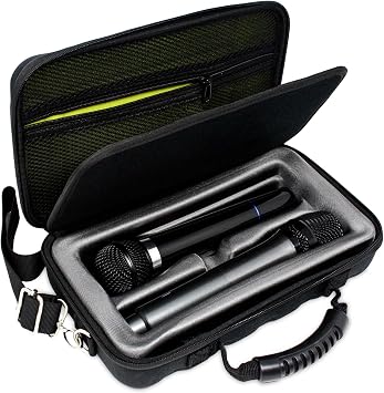 LOUDmouth Dual Wireless Microphone Case | Hard Shell Travel EVA Storage Box for Two Wireless Mics | Hardshell Carrying Case | CASE ONLY | 12.5" x 7" x 3.25"