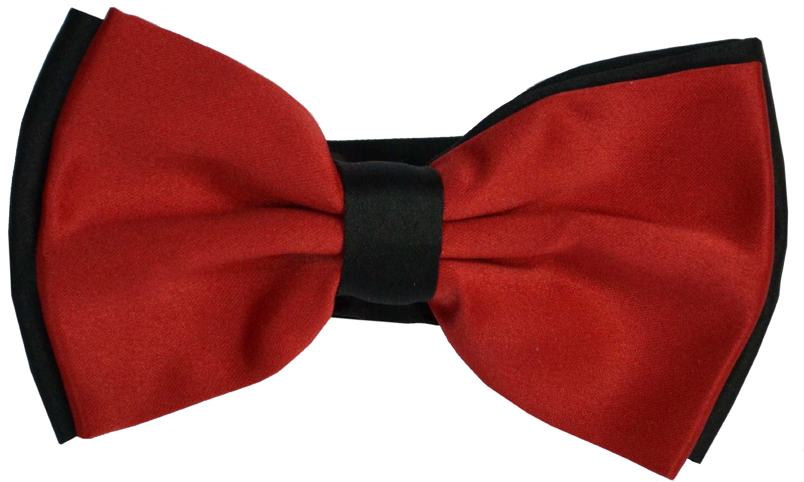 elegance1234 BLACK RED BOW TIE PRE TIED DOUBLE COLOUR AND ADJUSTABLE SILKY SATIN NEW***SAME DAY POSTAGE***