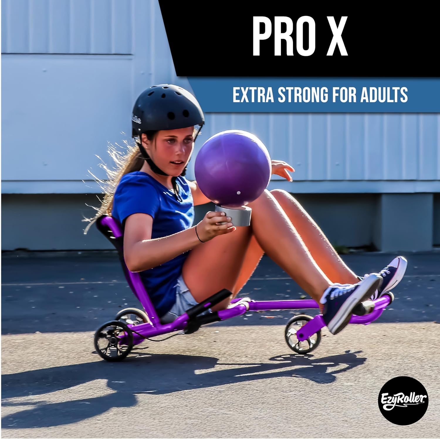 EzyRoller Pro X Ride On Toy for Kids and Adults, Ages 9+, Up to 220 lbs - Purple