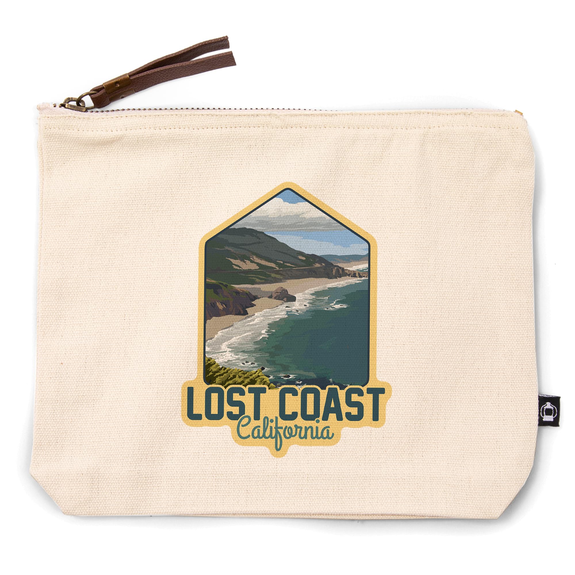 Lantern Press Lost Coast, California, Coastal Scene, 100% Cotton Zipper Pouch, Travel Accessory, Go Bag