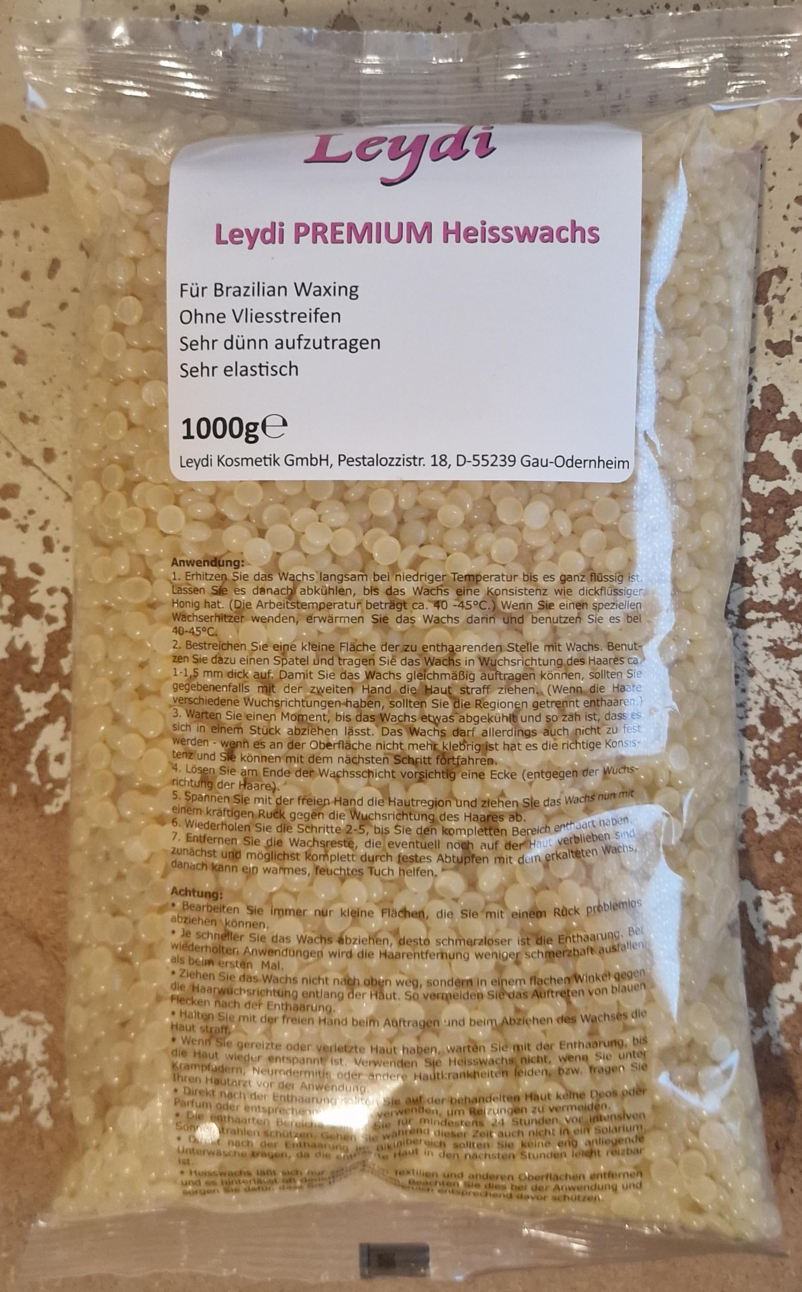 Leydi PREMIUM Heisswax Honig 2Kg