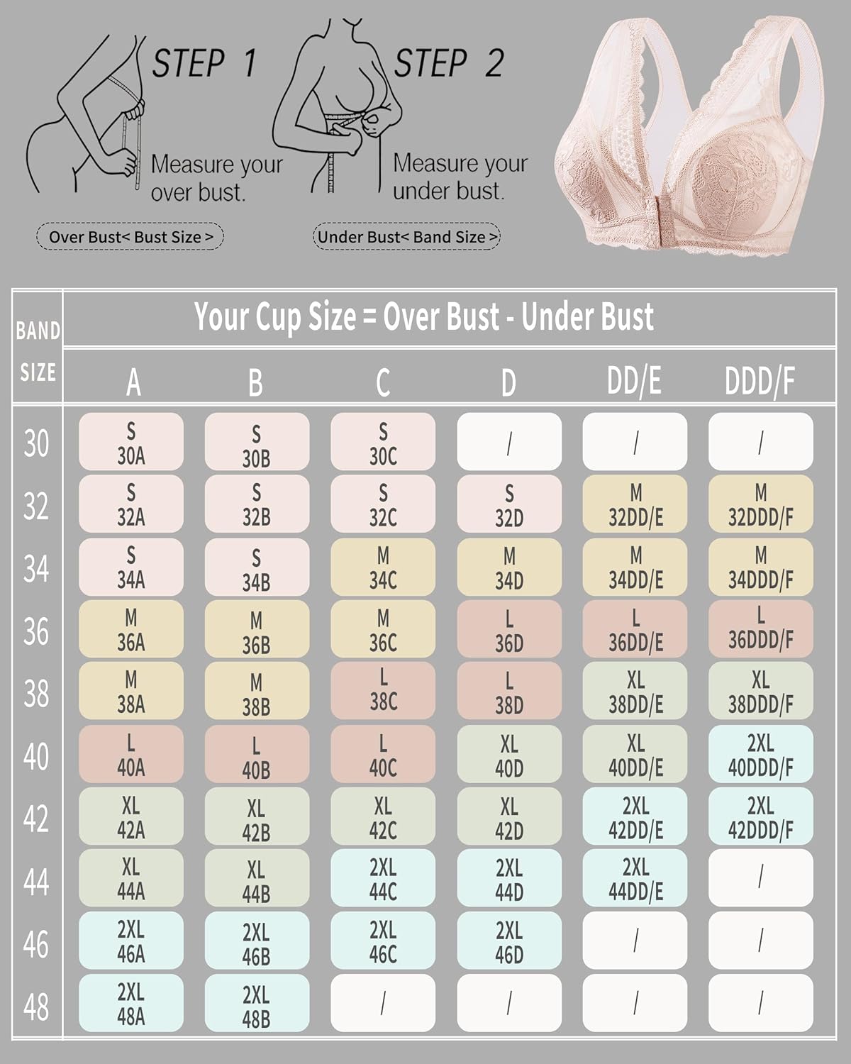 Wireless Bras for Women No Underwire Front Closure Plus Size Bra Comfortable Plunge Lace Womens Bras - Image 6