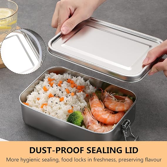 1400ML Stainless Steel Bento Lunch Box for Adults Kids School Work Travel