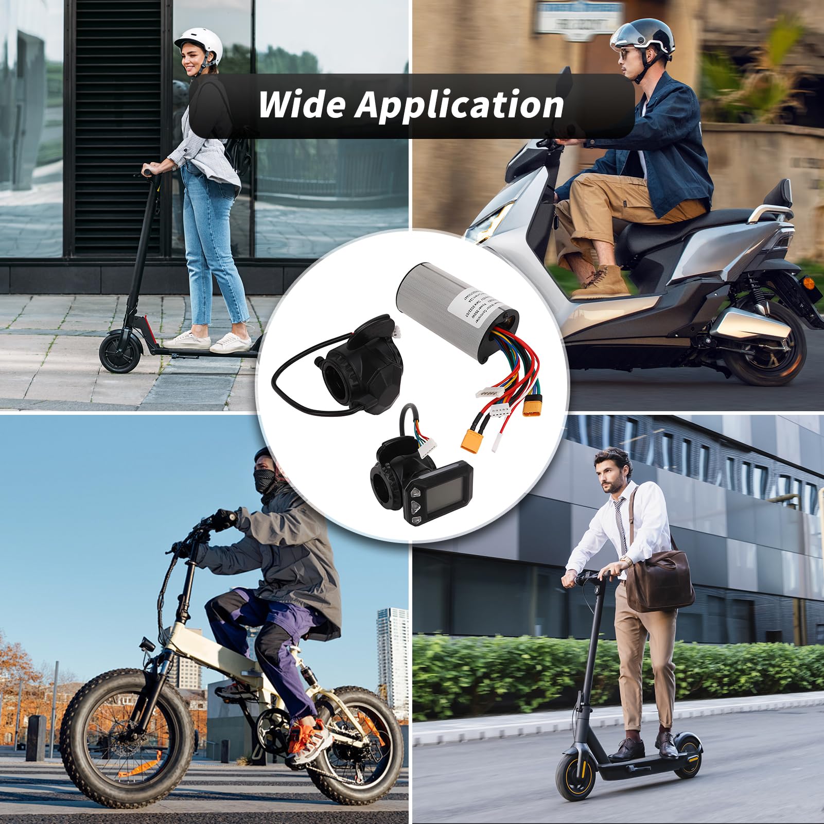 Scooter-Controller-Motor, Bürstenloser Controller, 5-6 Zoll, 350 W, 12 A, Echtzeit-Anzeigefeld, Scooter-Controller-Kit 36 ​​V Für Gleichstrommotoren, Roller