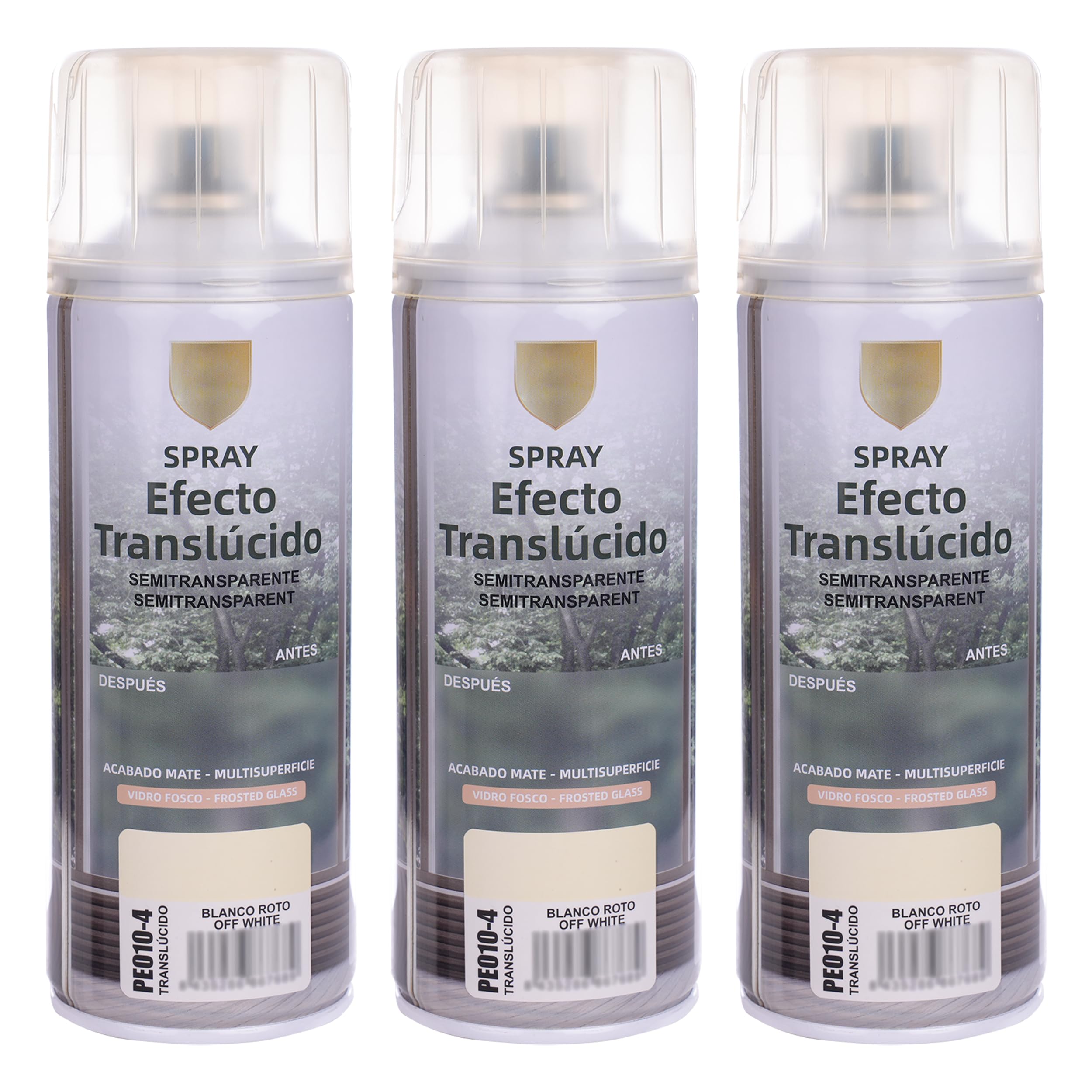 H HANSEL HOME Pintura Spray Vidrio y Cristal Blanco Roto, Spray Esmerilado Cristal, Pintura para Pintar Vidrio, Efecto Translúcido Semitransparente - 400ml, Pack de 3