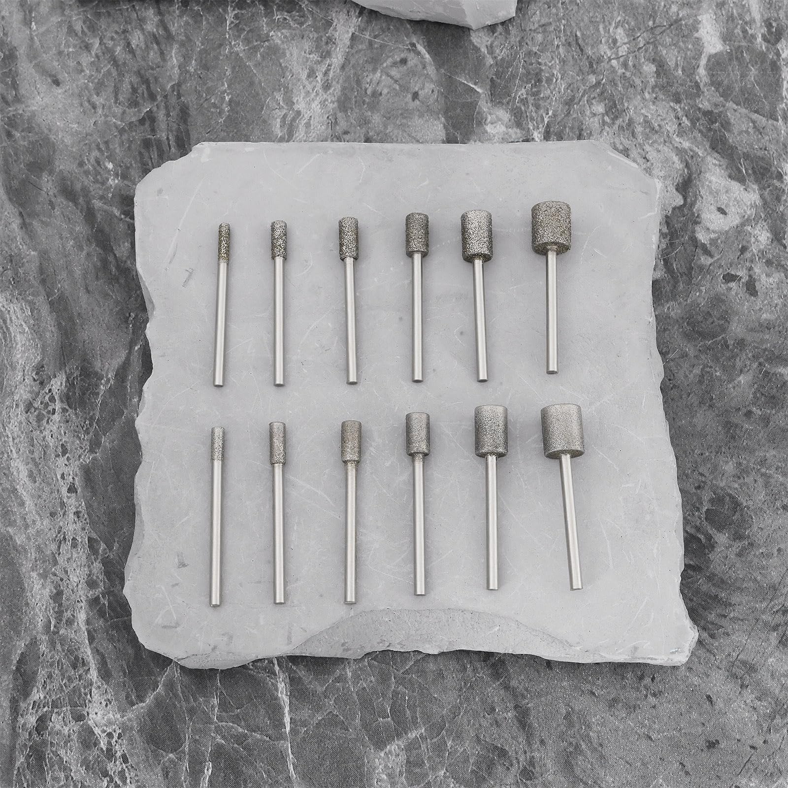 24 Punte Diamantate Da 1/8 Di Pollice Compatibile con Dre-Mel Per Incisione Lucidatura E Rettifica (10 Mm 8 Mm 6 Mm 5 Mm 4 Mm 3 Mm)