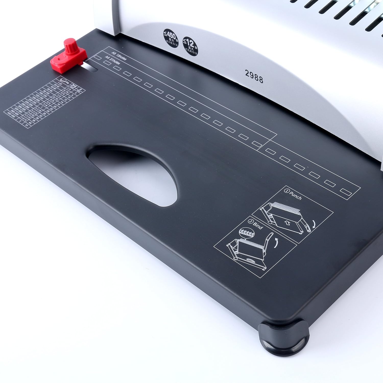 YaeKoo 21-Hole 450 Sheets Paper Comb Punch Binder Binding Machine Scrapbook : Office Products