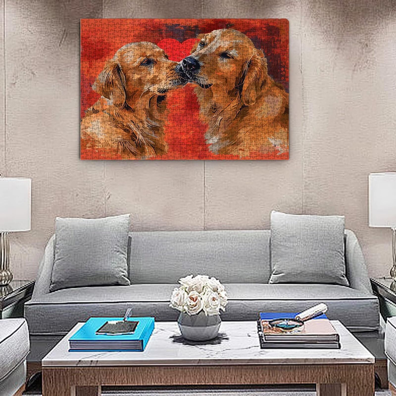 Jigsaw Puzzle, 1000 Pezzi Puzzle Classici, Amore Puzzle Rilassamento Intelligence, Mpossibile Difficile Puzzles impegnativo per adulti Puzzles per Gioco Familiare, Regalo per Amore Amico Cane K0F-165