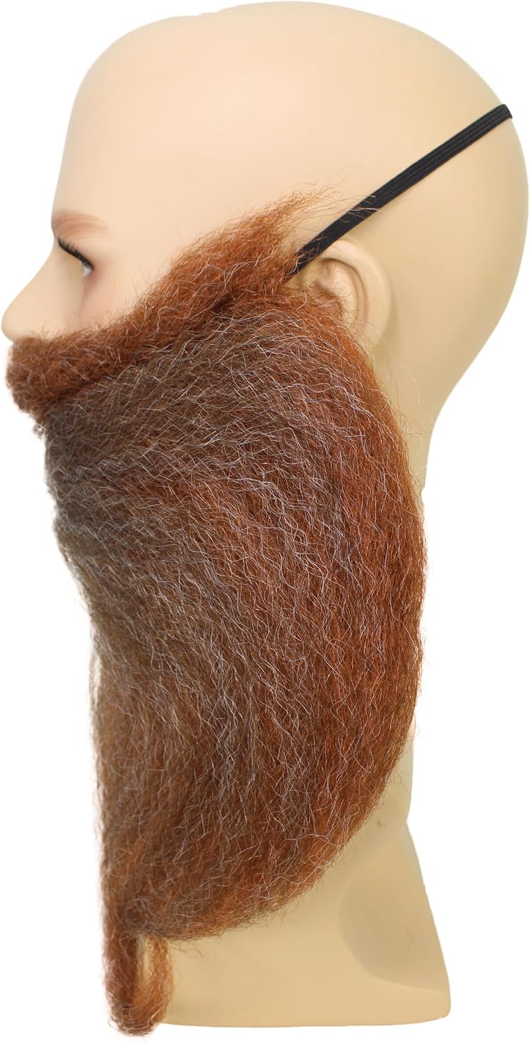 HPO Adult Men's Partial Beard & Mustache Set, Perfect for Cosplay, Flame-Retardant Synthetic Fiber