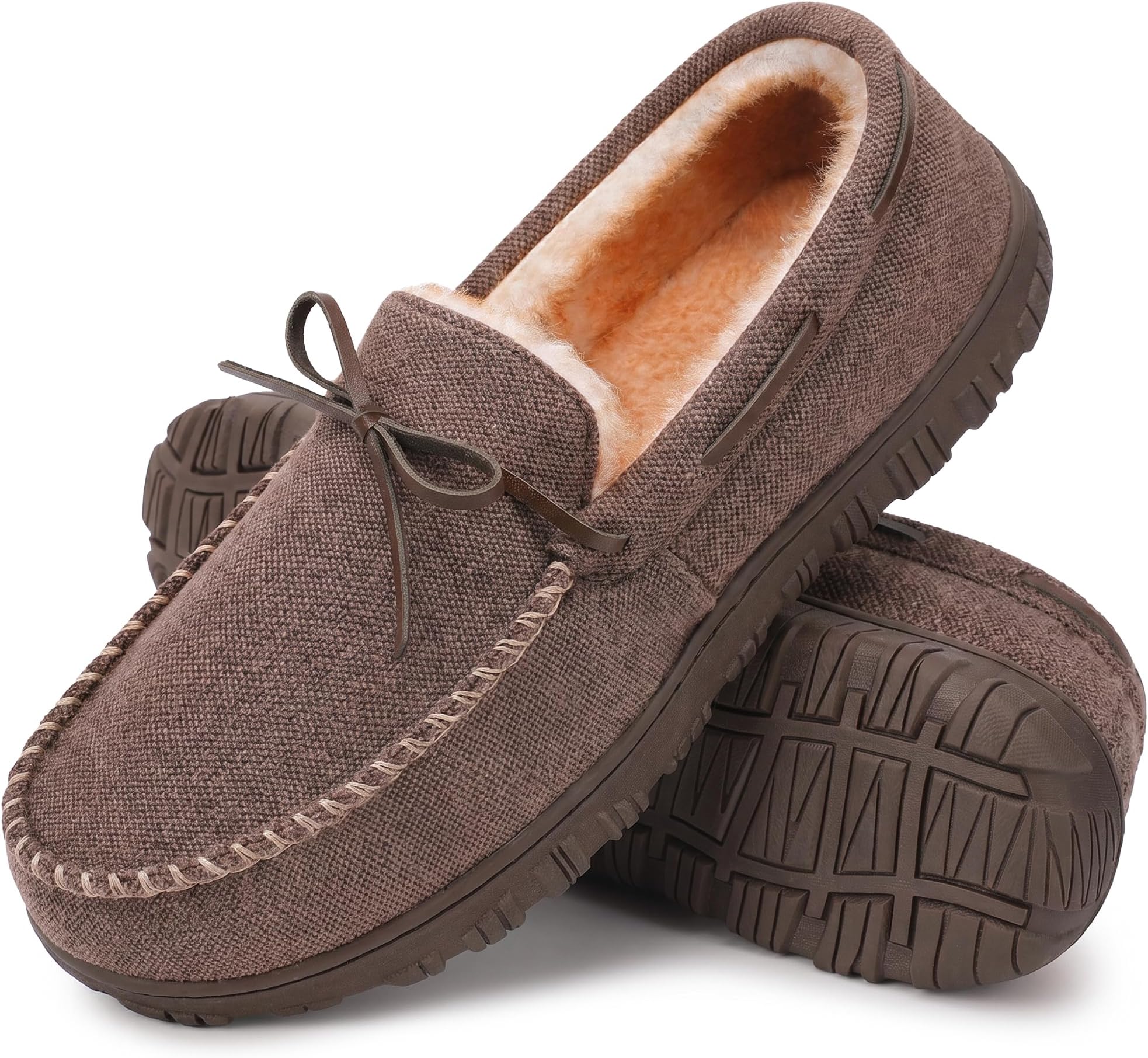 MIXIN Mens Moccasins Slippers Memory Foam House Shoes