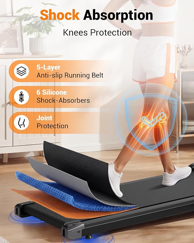 𝗪𝗮𝗹𝗸𝗶𝗻𝗴 𝗣𝗮𝗱 𝘄𝗶𝘁𝗵 𝗜𝗻𝗰𝗹𝗶𝗻𝗲 – 3 Models Available: Basic Incline/Incline+Vibration/Full Set (Handle Bar+Desk+Vibration) – 220lbs Capacity Under Desk Treadmill with Remote image 5