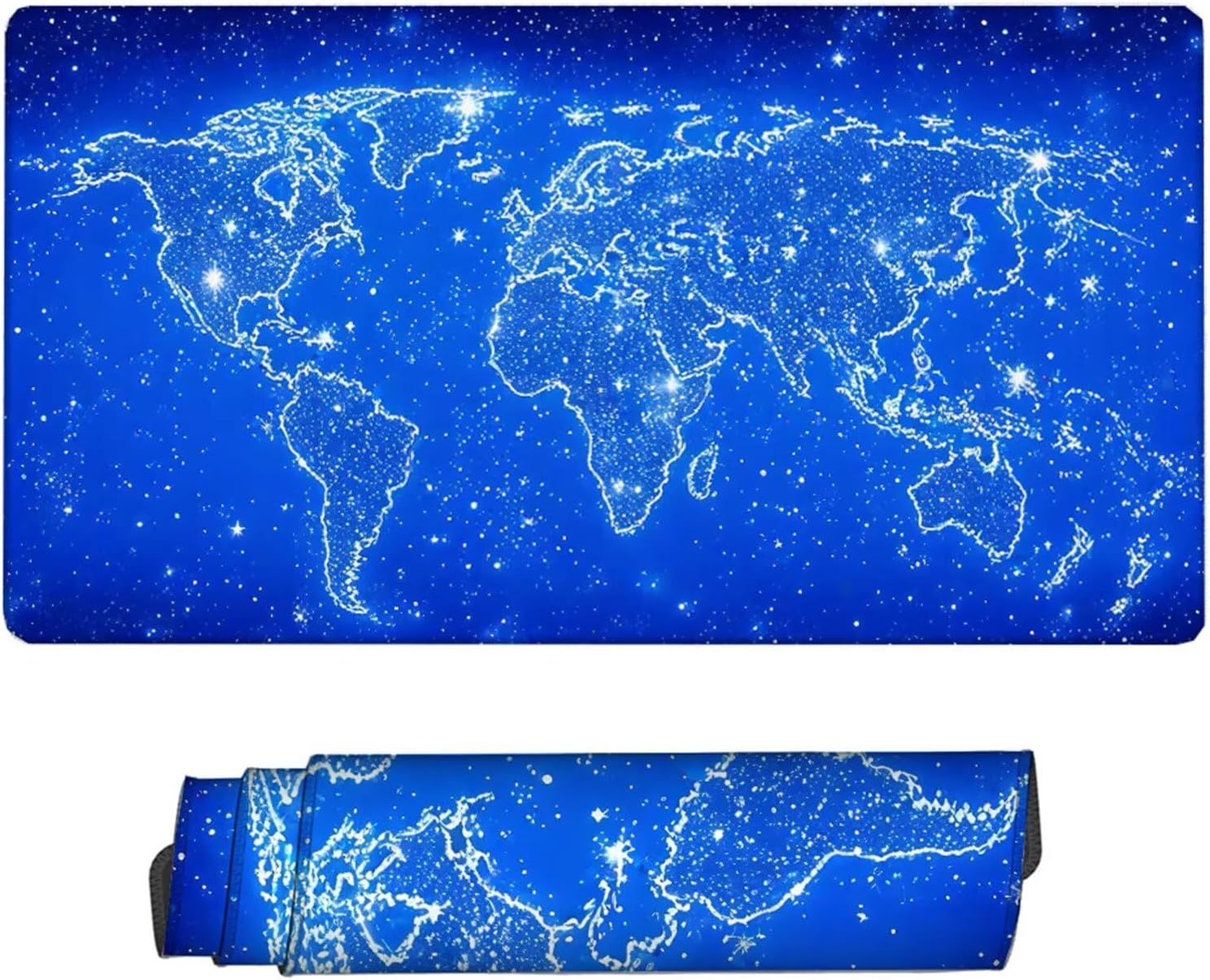 青マウスパッド 大型 ゲーミングマウスパッド 世界地図 キーボードパッド 大きいサイズ XL 1600x800x3mm Mouse 