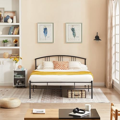 Miniatura 86 de VECELO Base de cama de tamaño individual con cabecera y estribo, base de colchón de plataforma metálica, listones de acero resistente, no necesita