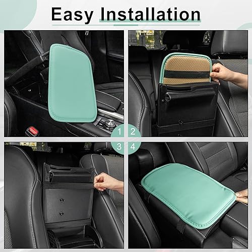 Vista 67 de Amiss Almohadilla de cuero sintético para consola central, protector universal para reposabrazos de automóvil, impermeable, antideslizante, suave