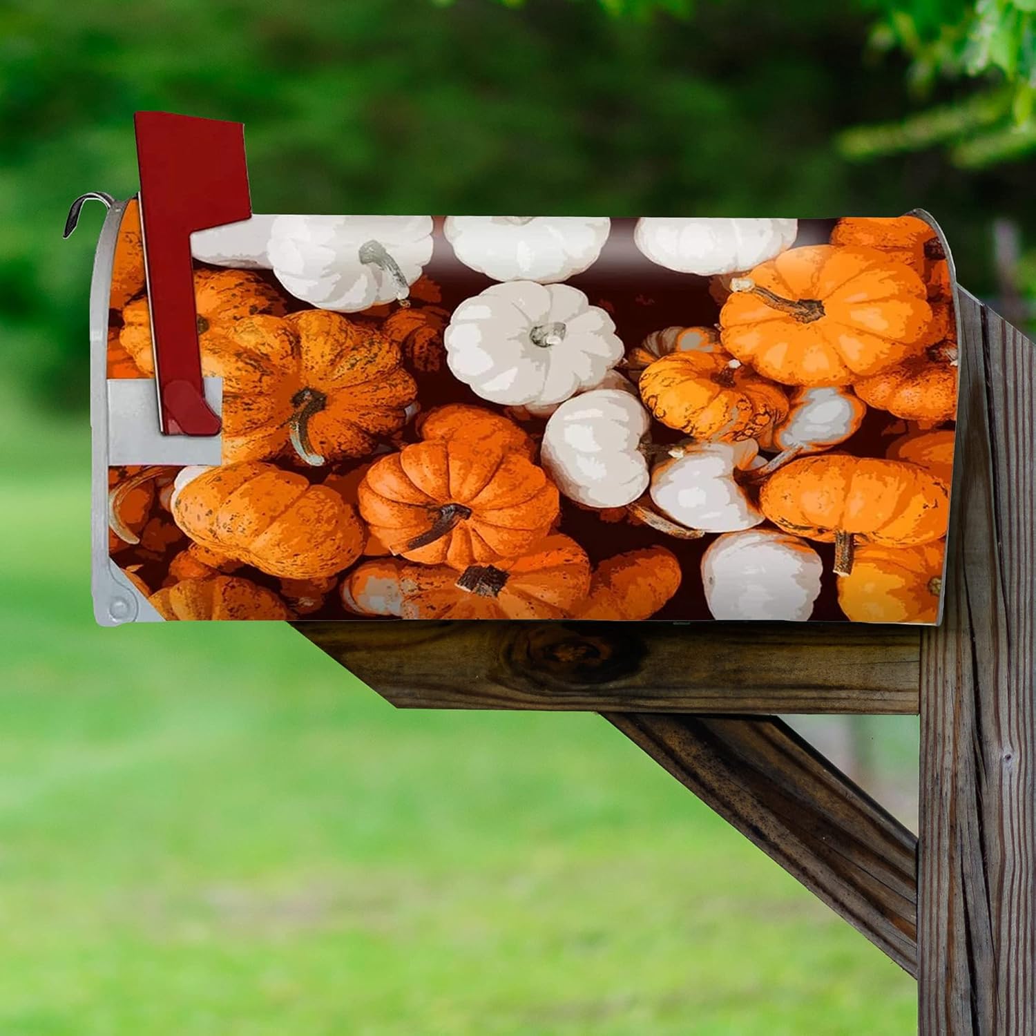VWAQ Pumpkin Mailbox Covers Magnetic Fall Seasonal Decorative Mailbox Wraps Autumn - MBM39