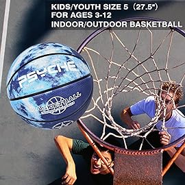 Wisdom Leaves Kids Youth Basketball Size 5 (27.5) Premium Rubber Indoor Outdoor Basketball for Teen Child Boy Girls Park Backyard Pool Play Games
