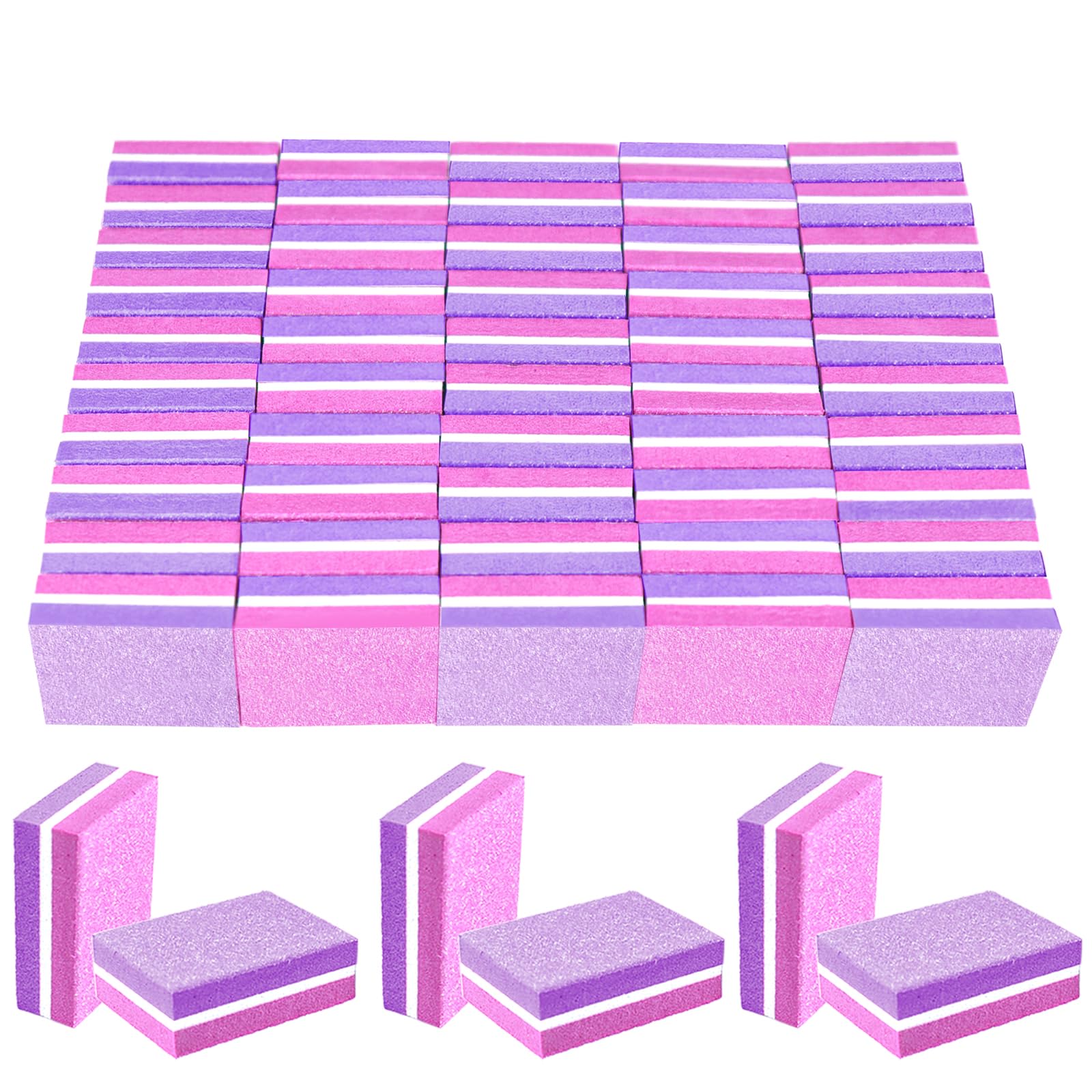 50 pulidores de uñas de esponja, mini limas de uñas de grano 100/180, mini lima de uñas de bloque pulidor para uñas acrílicas y naturales, bloques de pulido de doble cara para manicura y pedicura